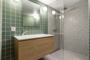 Retro bad på Frogner med terrazzoflis